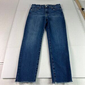 Edwin Jeans Women's 29x26* Bree Straight Crop Mid Rise Blue Raw Hem Denim Tag 28